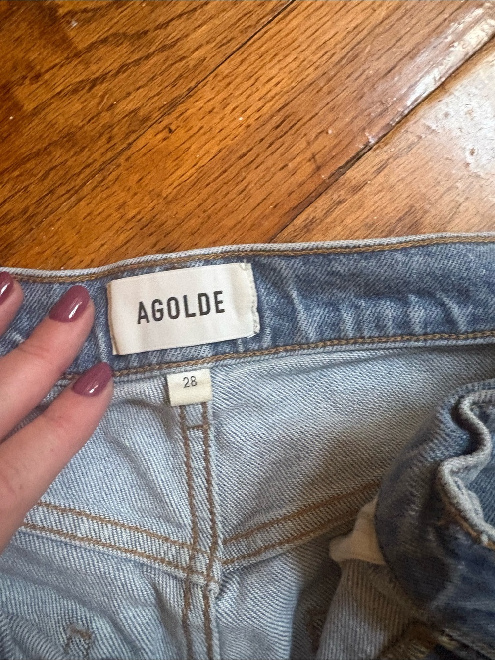 Agolde Light Blue High-Rise Jeans — Faded Denim